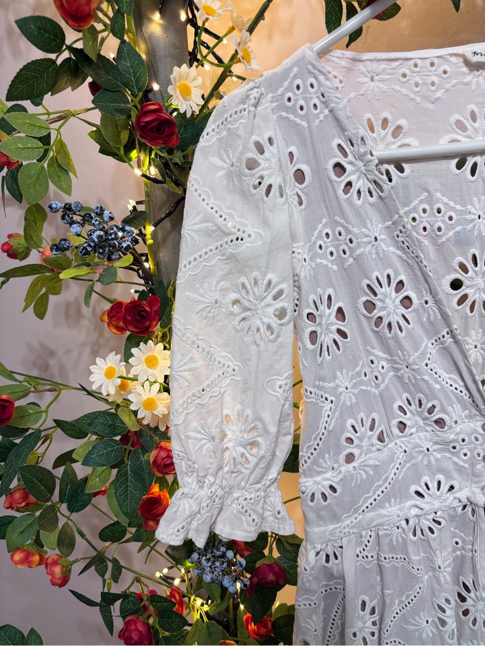 X Revolve Eyelet Dress For Love & Lemons Size S - Picture 6 of 10